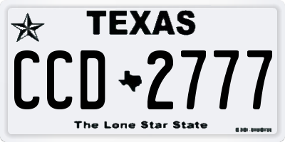 TX license plate CCD2777