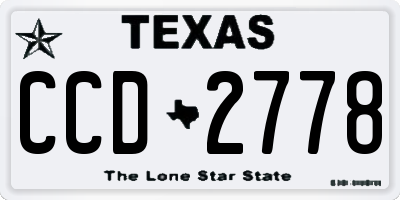TX license plate CCD2778