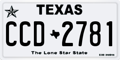 TX license plate CCD2781