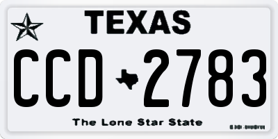TX license plate CCD2783