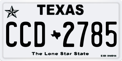 TX license plate CCD2785