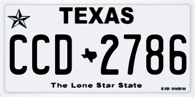 TX license plate CCD2786