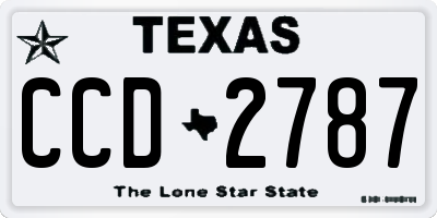 TX license plate CCD2787