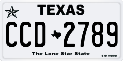 TX license plate CCD2789