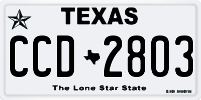TX license plate CCD2803