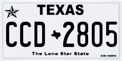 TX license plate CCD2805