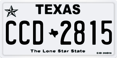 TX license plate CCD2815