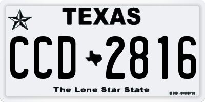 TX license plate CCD2816
