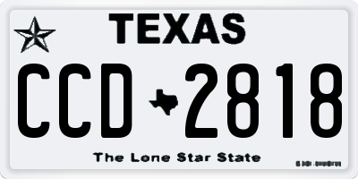 TX license plate CCD2818