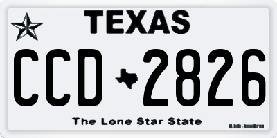 TX license plate CCD2826