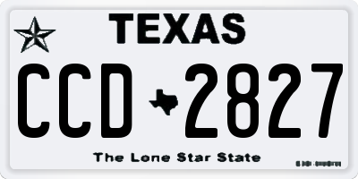 TX license plate CCD2827