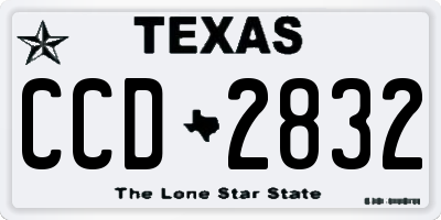 TX license plate CCD2832