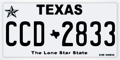 TX license plate CCD2833