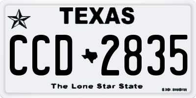 TX license plate CCD2835
