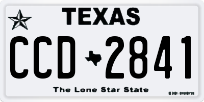 TX license plate CCD2841