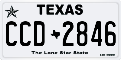 TX license plate CCD2846