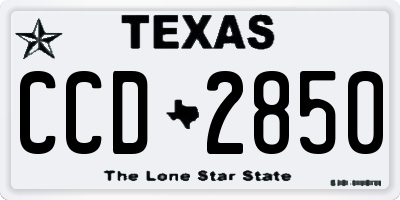 TX license plate CCD2850