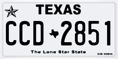 TX license plate CCD2851