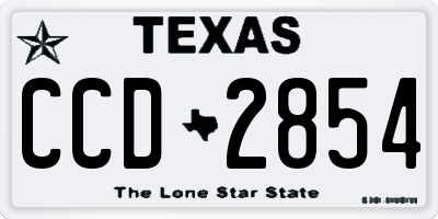 TX license plate CCD2854