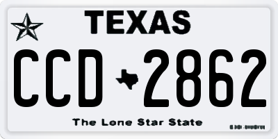 TX license plate CCD2862