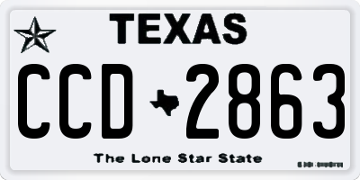 TX license plate CCD2863