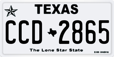 TX license plate CCD2865