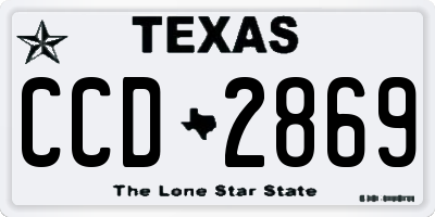 TX license plate CCD2869