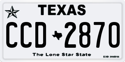 TX license plate CCD2870