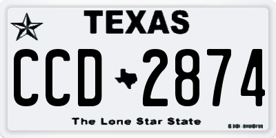 TX license plate CCD2874