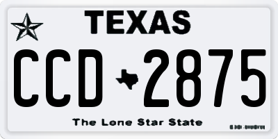 TX license plate CCD2875