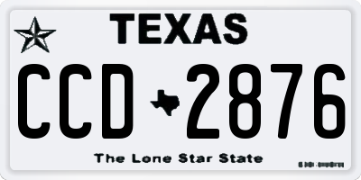 TX license plate CCD2876