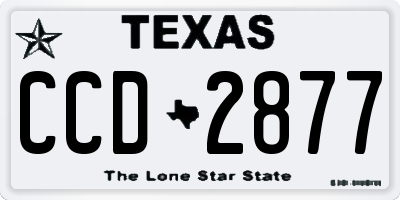 TX license plate CCD2877