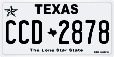 TX license plate CCD2878