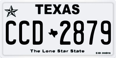 TX license plate CCD2879