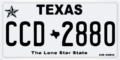 TX license plate CCD2880