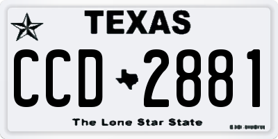 TX license plate CCD2881