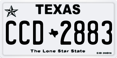 TX license plate CCD2883