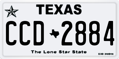 TX license plate CCD2884