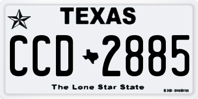 TX license plate CCD2885