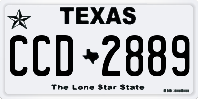 TX license plate CCD2889