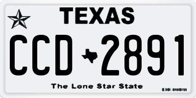 TX license plate CCD2891