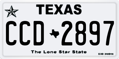 TX license plate CCD2897