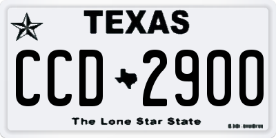 TX license plate CCD2900