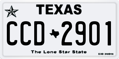 TX license plate CCD2901