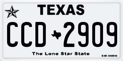 TX license plate CCD2909