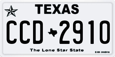 TX license plate CCD2910