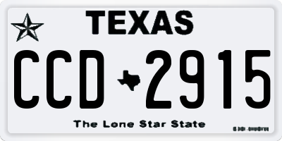 TX license plate CCD2915