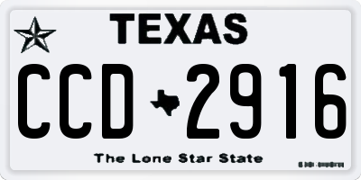 TX license plate CCD2916