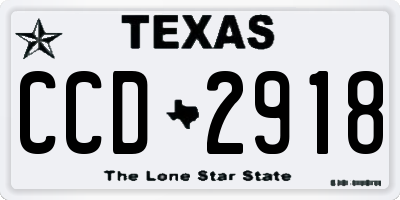 TX license plate CCD2918
