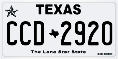 TX license plate CCD2920